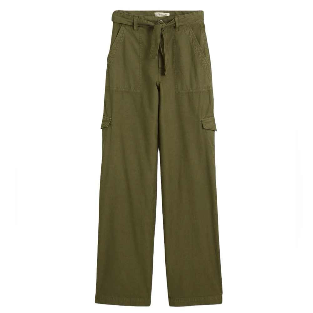 Madewell Griff Superwide-Leg Cargo Pants in Desert Olive Garment Dye